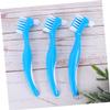 HOMOCONO 6pcs Dual Head Dental Cleaning Brush for False Teeth, Blue Double Sided Toothbrush Set for Denture Care and Oral Hygiene, Portable Dental Toothbrush for Adults view 4