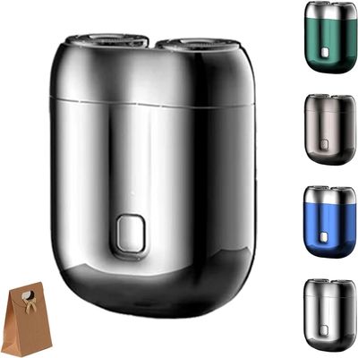 2025 New Upgrade Pocket Shaver USB Mini Shavers for Men, Rechargeable Waterproof Compact Electric Shaver, Double Head Razor, Electric Mini Portable Razor (Silver)