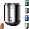 2025 New Upgrade Pocket Shaver USB Mini Shavers for Men, Rechargeable Waterproof Compact Electric Shaver, Double Head Razor, Electric Mini Portable Razor (Silver) view 1