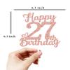 27 Birthday Cake Toppers-Rose Gold Glitter, Happy 27th Cake Topper for Men,27 Cake Topper For Women, 27th birthday decorations,27th Birthday Cake Topper Twenty seven view 3