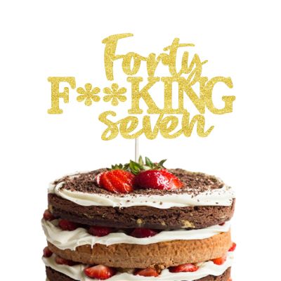 Happy 47th Birthday Cake Topper 47 Birthday Cake Toppers-Gold Glitter, Funny 47th Cake Topper for Men,47 Cake Topper For Women, 47th birthday decorations,47th Birthday Cake Topper