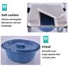 ZGYOZMNG Commode Wheelchair, Toilet Shower Chair with Chamber Pot Toilet Seat with Folding Pedal Sponge PU Leather Cushion Mobile Bedside Commodes for Elder Disabled People view 4