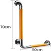19 * 27 Inch L-Shaped Bathtub And Shower Grab Bar Stainless Steel Vertical Angle Grab Bar Wall-Mounted Non-Slip Disabled Bathroom Grab Bar For Pregnant Women Elderly(Yellow,Right) view 2