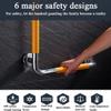 19 * 27 Inch L-Shaped Bathtub And Shower Grab Bar Stainless Steel Vertical Angle Grab Bar Wall-Mounted Non-Slip Disabled Bathroom Grab Bar For Pregnant Women Elderly(Yellow,Right) view 3