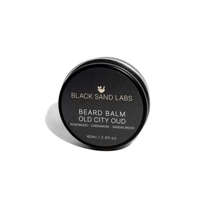 Black Sand Labs Beard Balm for Men - Nourishing Conditioner with Shea & Murumuru Butters - Strong Hold & Styling - Includes Jojoba & Argan Oils - Beard Softener & Moisturiser (60ml, Old CIty Oud)