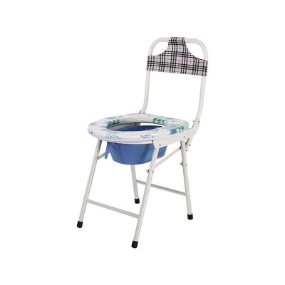 ZGYOZMNG Folding Lightweight Commode Portable Camping Toilet Chair Bedside Commode Elderly Disabled Folding Non Slip Shower Chair with Backrest for Trips Hiking Commode Toilet Chair Seat