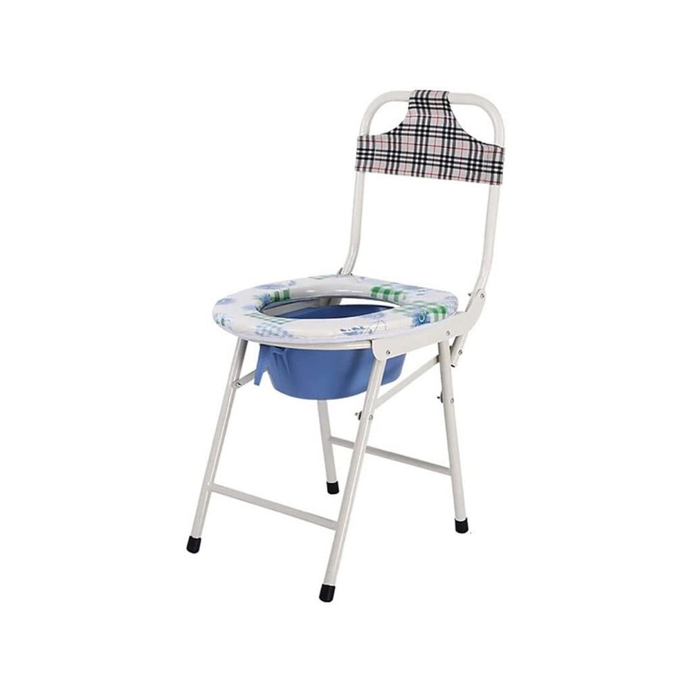 ZGYOZMNG Folding Lightweight Commode Portable Camping Toilet Chair Bedside Commode Elderly Disabled Folding Non Slip Shower Chair with Backrest for Trips Hiking Commode Toilet Chair Seat