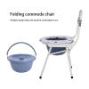 ZGYOZMNG Folding Lightweight Commode Portable Camping Toilet Chair Bedside Commode Elderly Disabled Folding Non Slip Shower Chair with Backrest for Trips Hiking Commode Toilet Chair Seat view 3