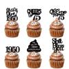18pcs Black Glitter Dessert Cupcake Pick for Oh Crap Im 75 Old as Dirt 1950 Theme Decor Supplies Men Women Happy 75th Birthday Party Decoration view 1