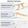 ABETOS Round Folding Blue Light Blocking Reading Glasses Ultra-light Oval Foldable Portable Spring Hinge Computer Readers for Women Men with Case, Orange 1.0 view 4