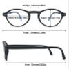 ABETOS Round Folding Blue Light Blocking Reading Glasses Ultra-light Oval Foldable Portable Spring Hinge Computer Readers for Women Men with Case, Black 1.0 view 2