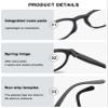 ABETOS Round Folding Blue Light Blocking Reading Glasses Ultra-light Oval Foldable Portable Spring Hinge Computer Readers for Women Men with Case, Black 1.0 view 4
