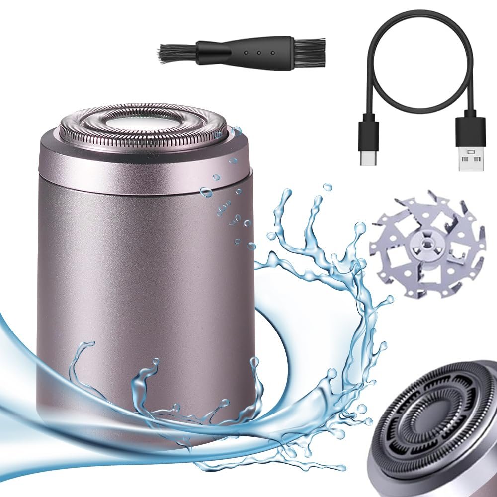 2025 Electric Shaver for Men - Portable Wet & Dry Waterproof Mini Travel Razor (Purple)