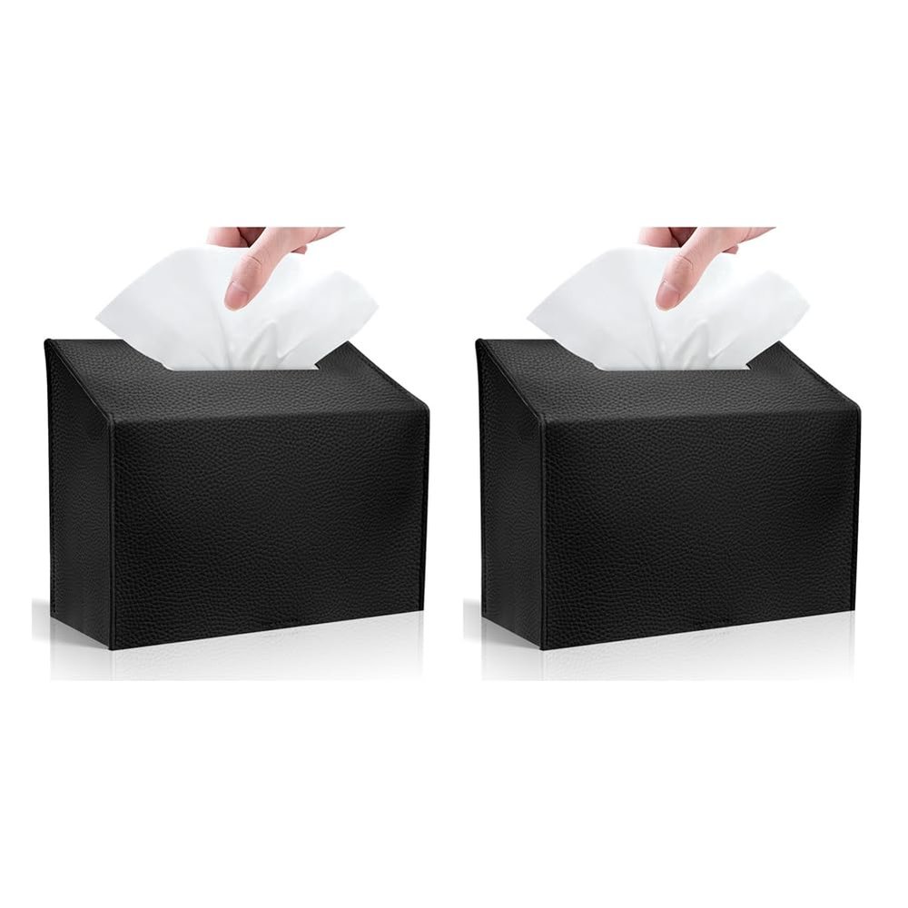 Fcuajdkq Tissue Box Cover Holder Compatible with Paper Hand Towels,Leather Paper Towel Dispenser for Tabletop,Bathroom,Car,Office