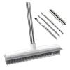 2 In 1 Rubber Broom Carpet Brush With Adjustable Long Handle Soft Push Broom Compatible With Pet Cat Dog Hair Fur Removal Carpet Floor Brush view 1