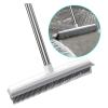 2 In 1 Rubber Broom Carpet Brush With Adjustable Long Handle Soft Push Broom Compatible With Pet Cat Dog Hair Fur Removal Carpet Floor Brush view 2