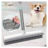 2 In 1 Rubber Broom Carpet Brush With Adjustable Long Handle Soft Push Broom Compatible With Pet Cat Dog Hair Fur Removal Carpet Floor Brush view 3