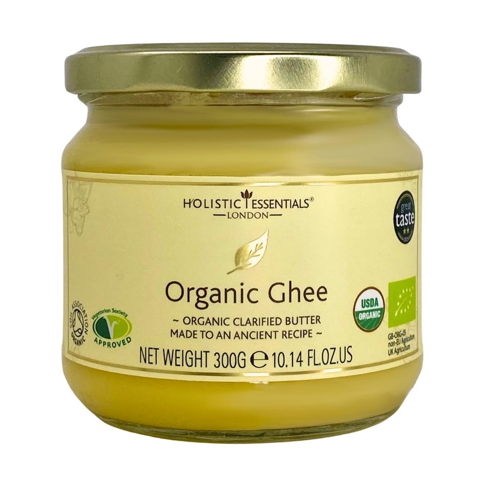 Holistic Essentials Certified Organic Ghee 300g | Pure & Natural Grass-Fed Cow | Organic Clarified Butter | Highly Nutritious | Supports Immunity & Boost Energy | 100% Pure & Ayurvedic