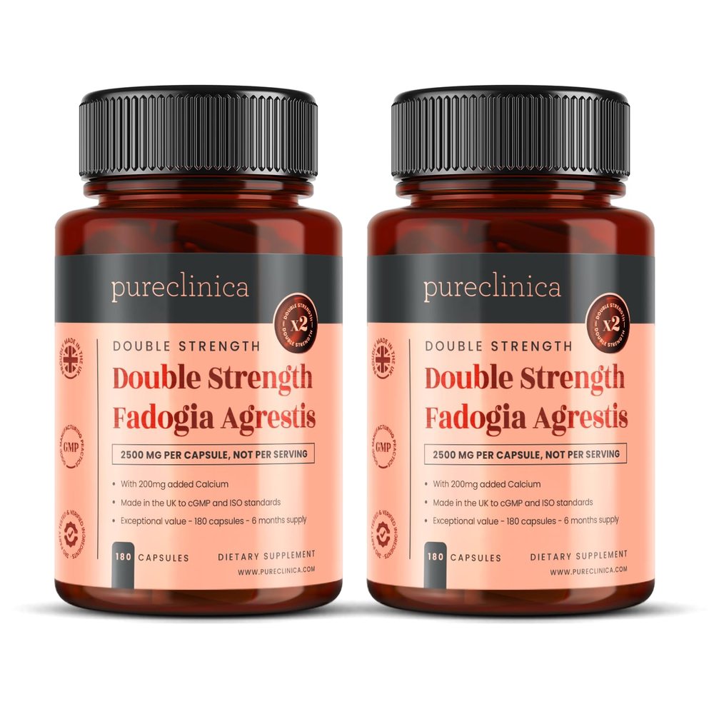 Double Strength Premium Fadogia Agrestis - 2500mg x 360 Capsules (2 Bottles of 180) - 12 Months Supply