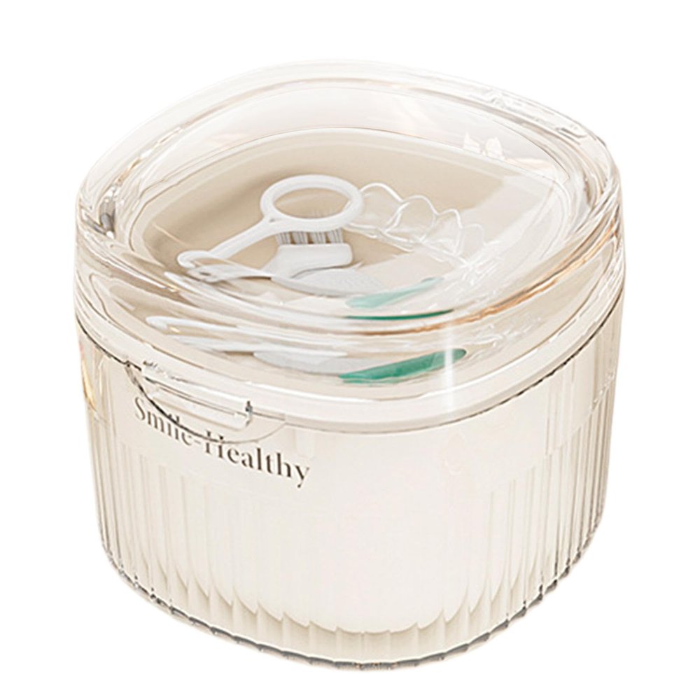 Denture Bath Case - Braces Cleaning Box, Secure Sealing Denture Box, Baths Denture Box for Braces Dentures, Denture Box for Storage and Immersion of Mouth Guards Retainers Dentures