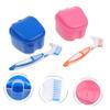 minkissy Denture Box for False Tooth Storage Portable Plastic Denture Box Soft-Bristle False Tooth Brushes for Orthodontic Care view 4