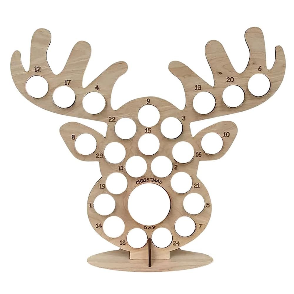 GOSER Wooden Christmas Countdown Calendar Christmas Tree Countdown Calendar Chocolate Stand B