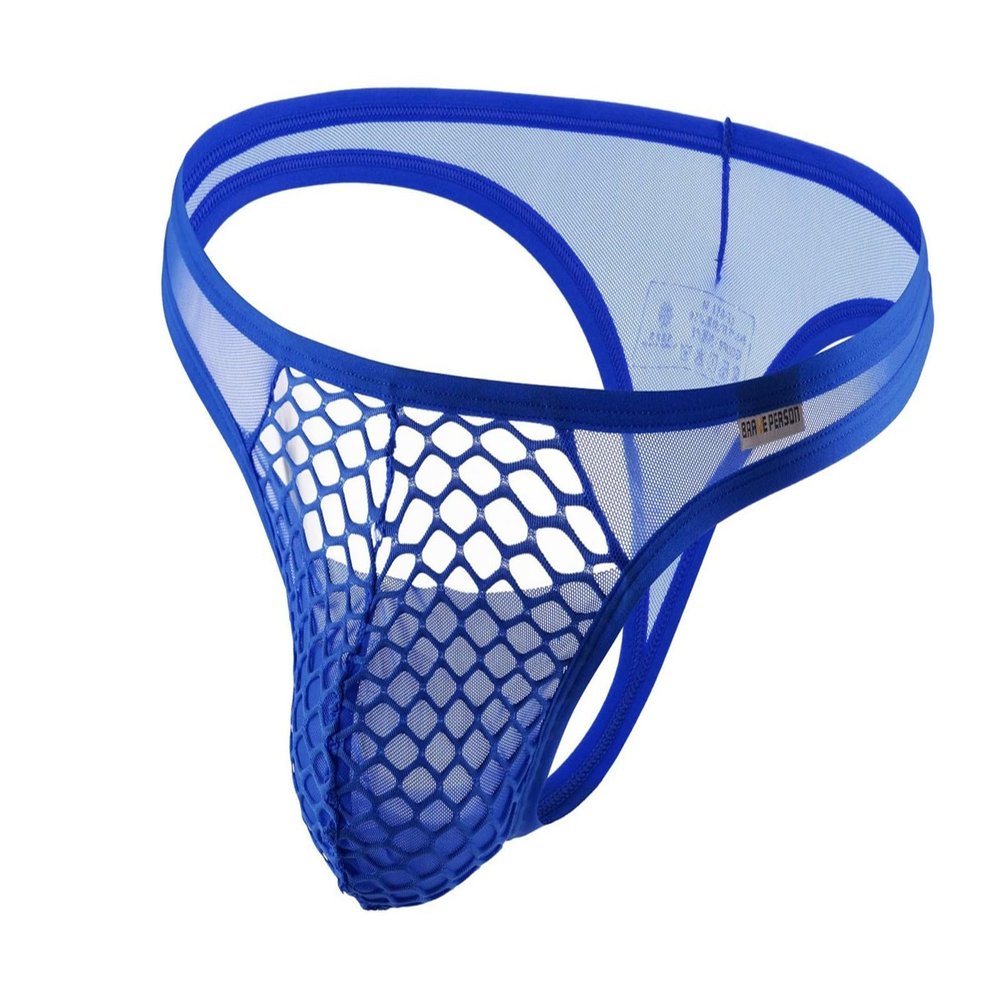 Men's Thong Hipster Briefs Mesh Sexy Mesh Underwear Low Rise G-String Sexy Comfortable T-Back Thong Breathable for Sissies Crossdressers Transgender Individuals, darkblue, S