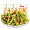 Pickled pepper radish,Enoki mushroom,dried radish,Sour beans,Healthy vegetarian vegetables,Pickles,Instant Meals,Delicious snack gifts (green soybeans,10 packs) view 1