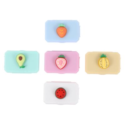 FRCOLOR 5pcs Portable Cartoon Contact Lens Case Resin Material Lovely Design Practical Travel Eye Lens Storage Box Airtight Containers for Contact Lenses Assorted Style Style