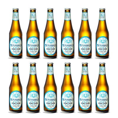 Menabrea Alcohol-Free Beer by Wise Bartender  Premium Alcohol-Free Lager with a Smooth, Full-Flavored Taste, Vegan & Low Sugar, No Alcohol Beer Perfect for Any Occasion (Pack of 12)