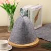 lasuroa 2pcs Sauna Hats & 2pcs Sauna Mats, High Absorbent Premium Felt Banya Set Sauna Caps And Sauna Pads Cushion Practical Steam Bath Sauna Accessories for Women And Men(Gray) view 3