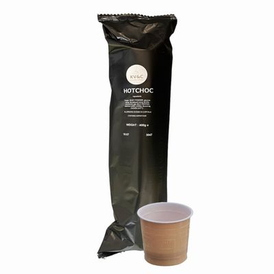 KV&C - Incup Hot Chocolate 73mm Drinks for in Cup Klix Vending Machines, Home, Outdoor Travel, Camping 25 CUPS per Sleeve