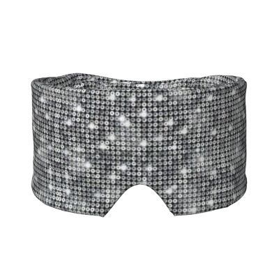 Silver Sequin Sparkle Pattern Print Men and Women Breathable and Adjustable Sleep Eye and Ear Muffs Mask Yoga Travel