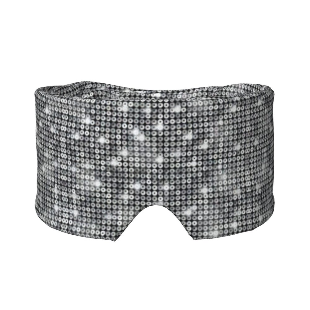 Silver Sequin Sparkle Pattern Print Men and Women Breathable and Adjustable Sleep Eye and Ear Muffs Mask Yoga Travel
