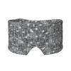 Silver Sequin Sparkle Pattern Print Men and Women Breathable and Adjustable Sleep Eye and Ear Muffs Mask Yoga Travel view 1