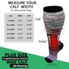 3 Pairs Plus Size Compression Socks for Women and Men Wide Calf 20-30mmhg Extra Large Knee High Support for Circulation, 01- Red/Dark Blue/White/Light Blue, 5XL view 4