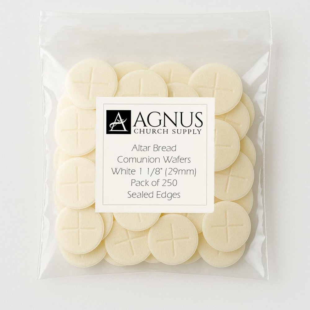 Altar Bread  White 1 1/8'' Communion Wafers, Pack of 250 | Premium People's Bread for Church Services, Eucharist, and Communion Hosts