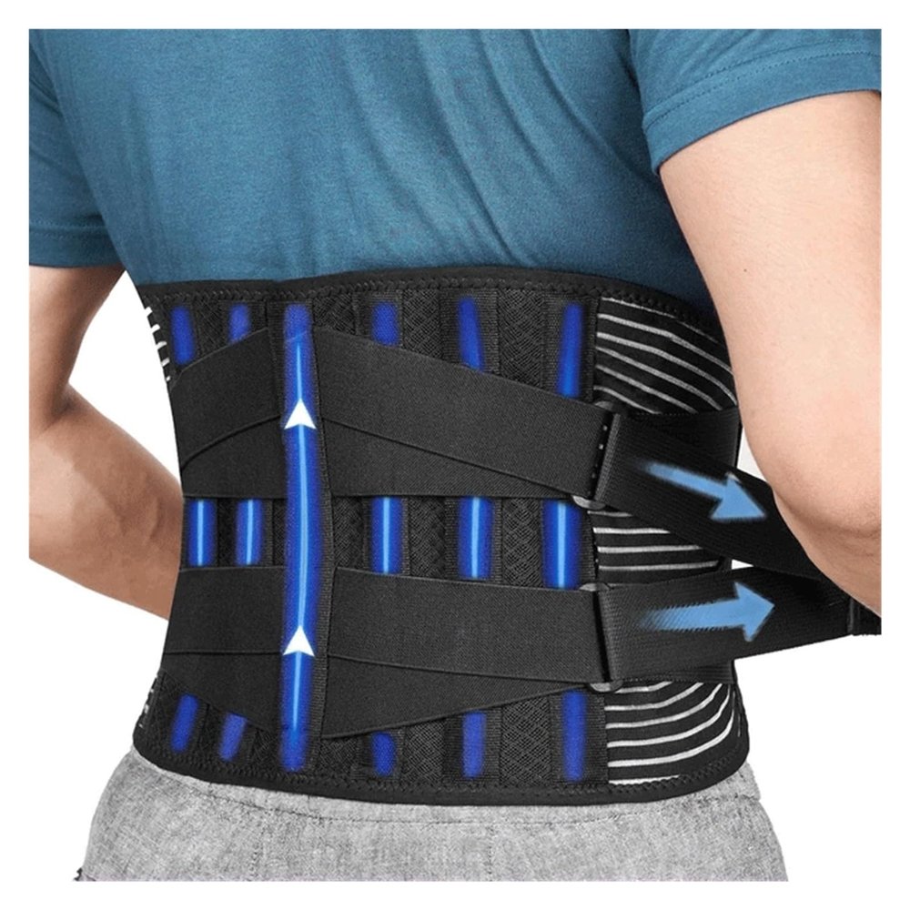 CWLPSL Adjustable Back Lumbar Support Belt Pull Waist Orthopedic Brace Spine Relaxed Decompression Anti-Skid Breathable(Large)