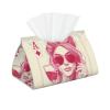 Ace of Diamonds Lady Tissue Box Cover, Modern Long Tissue Box Holder, Foldable Leather Tissue Box Accessories for Bathroom, Office Desk, Car, Tabletop, Home Decor