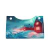 Aurora Borealis Village Tissue Box Cover, Modern Long Tissue Box Holder, Foldable Leather Tissue Box Accessories for Bathroom, Office Desk, Car, Tabletop, Home Decor view 2