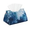 Abstract Ocean Waves Tissue Box Cover, Modern Long Tissue Box Holder, Foldable Leather Tissue Box Accessories for Bathroom, Office Desk, Car, Tabletop, Home Decor view 1