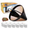 KEEPOW Reusable Coffee Filter Replacement 14 cup Compatible with Cuisinart DCC-3200 DCC-1200 Coffee Maker, Gold Tone Coffee Filter Basket 10 12 14 Cup, 1+6 view 1
