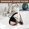 KEEPOW Reusable Coffee Filter Replacement 14 cup Compatible with Cuisinart DCC-3200 DCC-1200 Coffee Maker, Gold Tone Coffee Filter Basket 10 12 14 Cup, 1+6 view 3