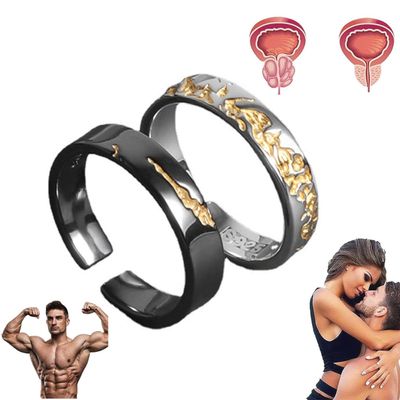 2Pcs ReliefRite Prostate Therapy Ring, Coppermag Prostate Therapy Ring, Prostamagnetic Harmony Ring, Copper Magnetic Ring for Men, Adjustable Copper Ring, Improves Circulation, Health Jewelry Gift
