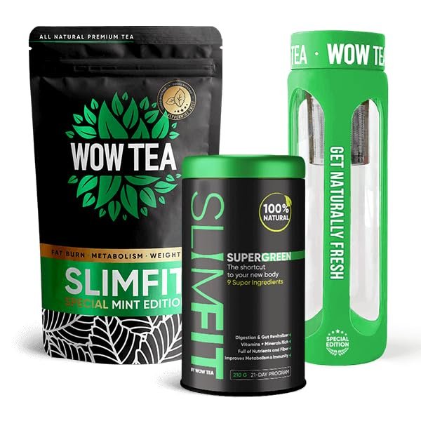 WOW TEA: SlimFit SuperGreen - Nutrient-Rich Blend for Wellness, 210 g