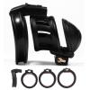 Black Male Double Head Lock Chastity Lock Double Curved face Ring Chastity Protection cage, Lightweight and Breathable (43mm/48mm/51mm) (Short) view 1