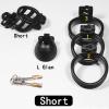 Black Male Double Head Lock Chastity Lock Double Curved face Ring Chastity Protection cage, Lightweight and Breathable (43mm/48mm/51mm) (Short) view 4
