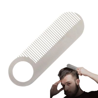 Stainless Steel Moustache Comb - Small Pocket Comb | Travel Comb for Finer Hair, Styling Comb, Comfortable Hair Comb for Daily Grooming