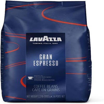Coffee Beans Compatible with Lavazza, 1kg Packets, Arabica and Robusta Blend, Medium Roast, Intensity 5/10 (1 kg (Pack of 4), Gran Espresso)