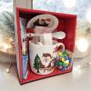 Christmas Assorted Treats Gift Hamper Holiday Mug & Treat Set with Hot Chocolate, Marshmallows, Chocolates, and Festive Mug Saucer Spoon view 4